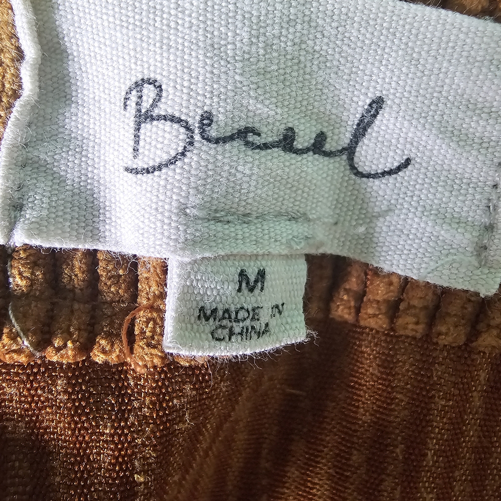 Beceel Corduroy Button-Front Skirt in Tan Women's Sz M - Picture 6 of 8